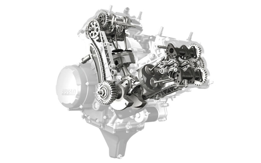 Motor s desmodromickým ovládáním ventilů